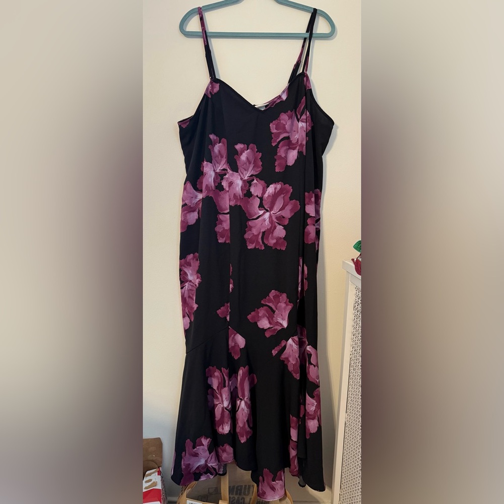 Ava & Viv Black and Purple Sleeveless Maxi Dress